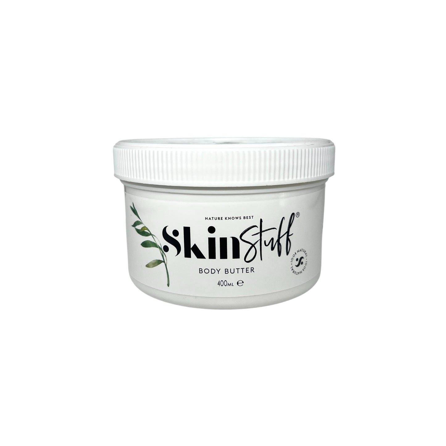 Jar of Skin Stuff body butter on a white background