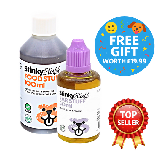 Dog Itchy Ear Relief Bundle - FREE GIFT - Food Stuff worth £19.99