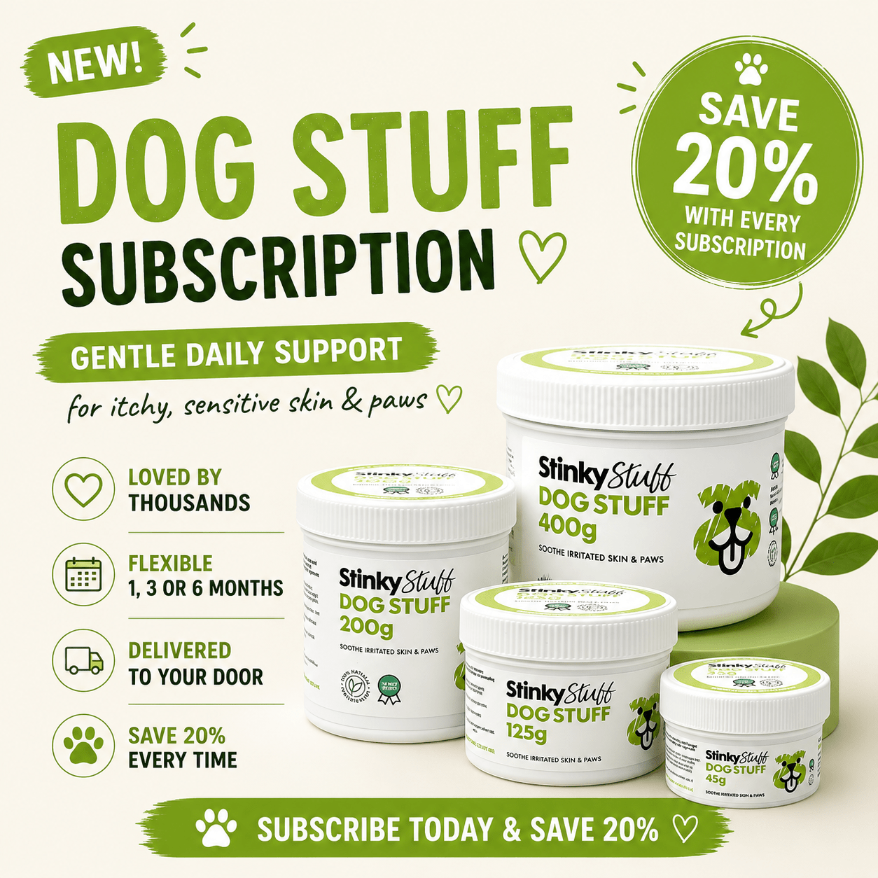 Dog Stuff – Natural Dog Balm for Itchy, Dry & Sensitive Skin - Stinky Stuff