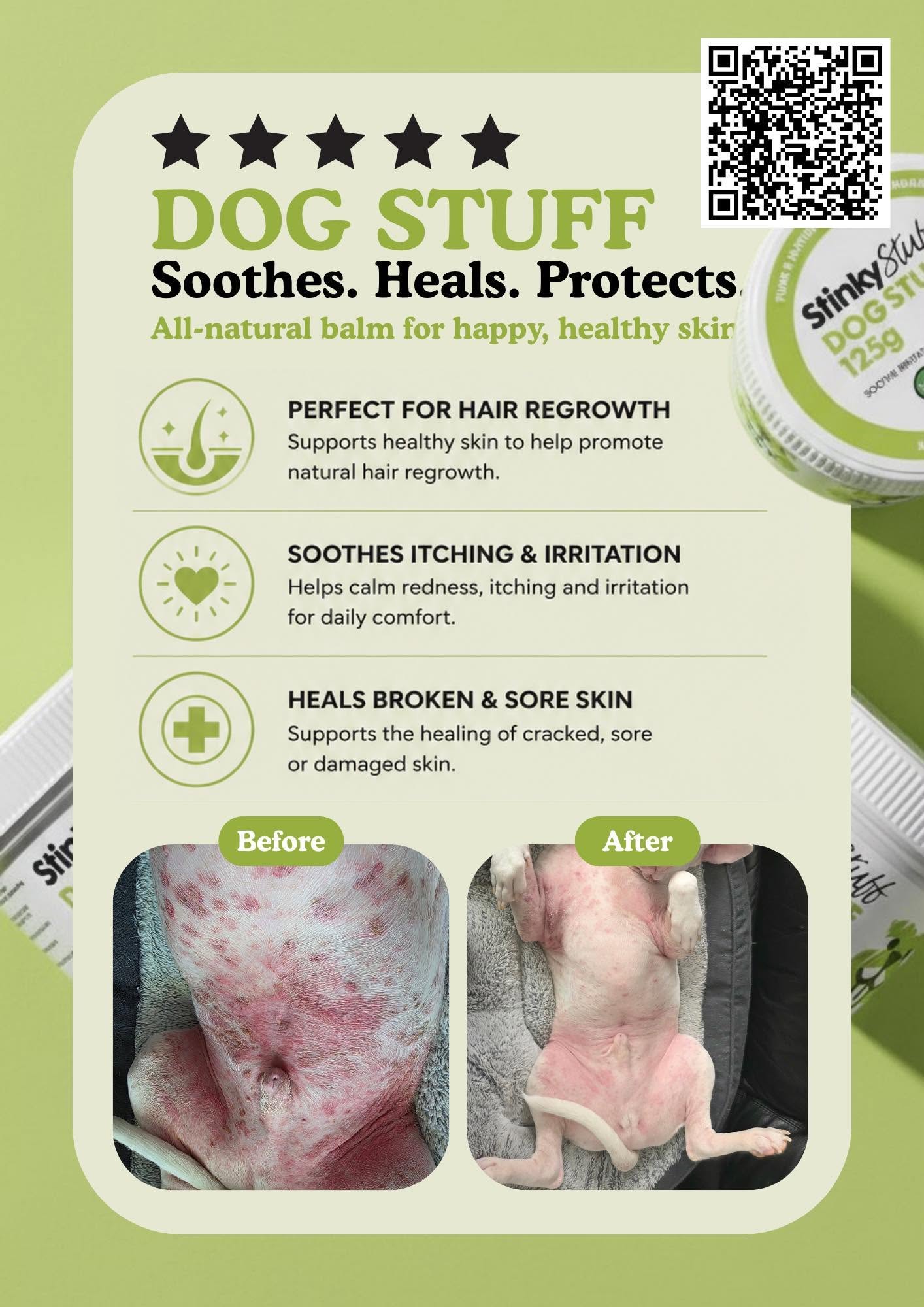 Dog Stuff – Natural Dog Balm for Itchy, Dry & Sensitive Skin - Stinky Stuff