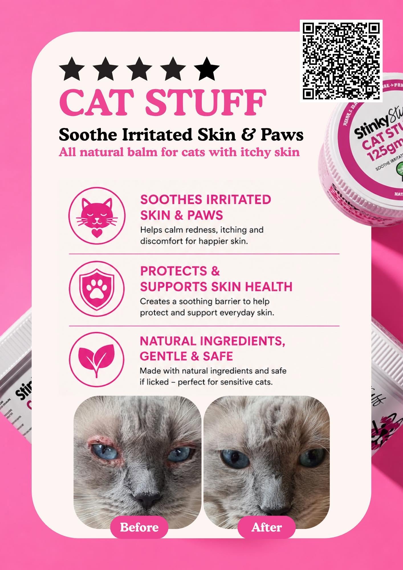 Natural Skincare for cats - Soothe itchy skin - Stinky Stuff