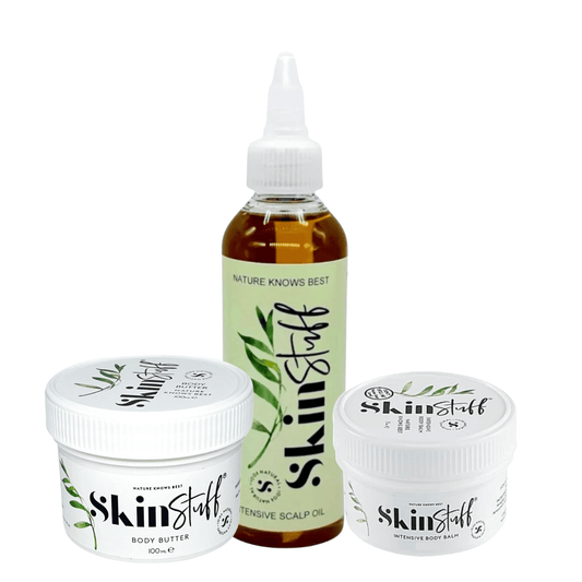 Skin & Scalp Rescue Trio - Balm, Body Butter & Scalp Oil - Stinky Stuff